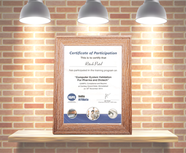 ISPE Seminar Certificate