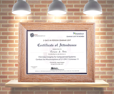 Netzealous 21 CFR 11 Training Certificate